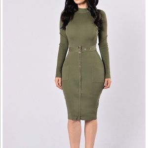 Olive green long sleeve dress